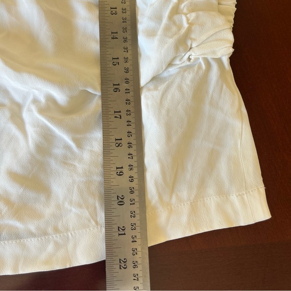 Zara NWT Women's White Ruffle Sleeve Top Short Sleeve Oversized XS - Picture 6 of 7